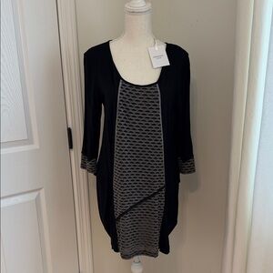 DZHAVAEL Couture Black and Gray Women's tunic